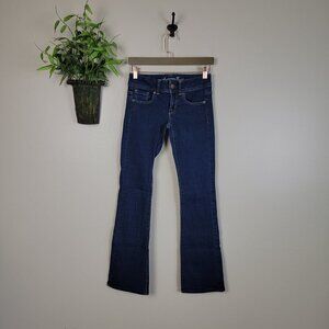 AE 0 Original Boot Bootcut Dark Wash Low Rise Stretch Jeans American Eagle Y2K
